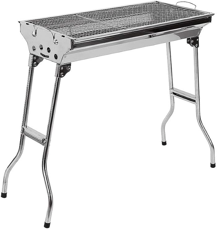 Barbecue à Charbon en acier inoxydable, gril pliant portable