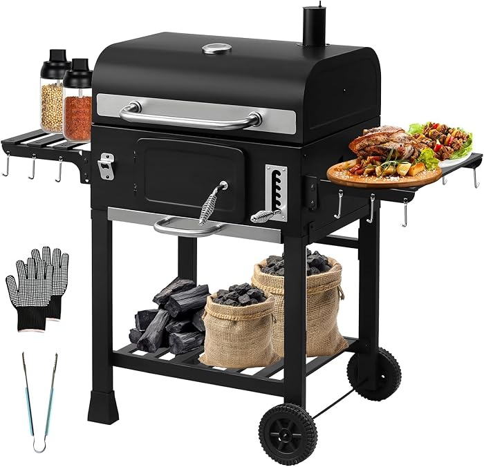 TEENO XXL Charcoal Barbecue Trolley with Lid