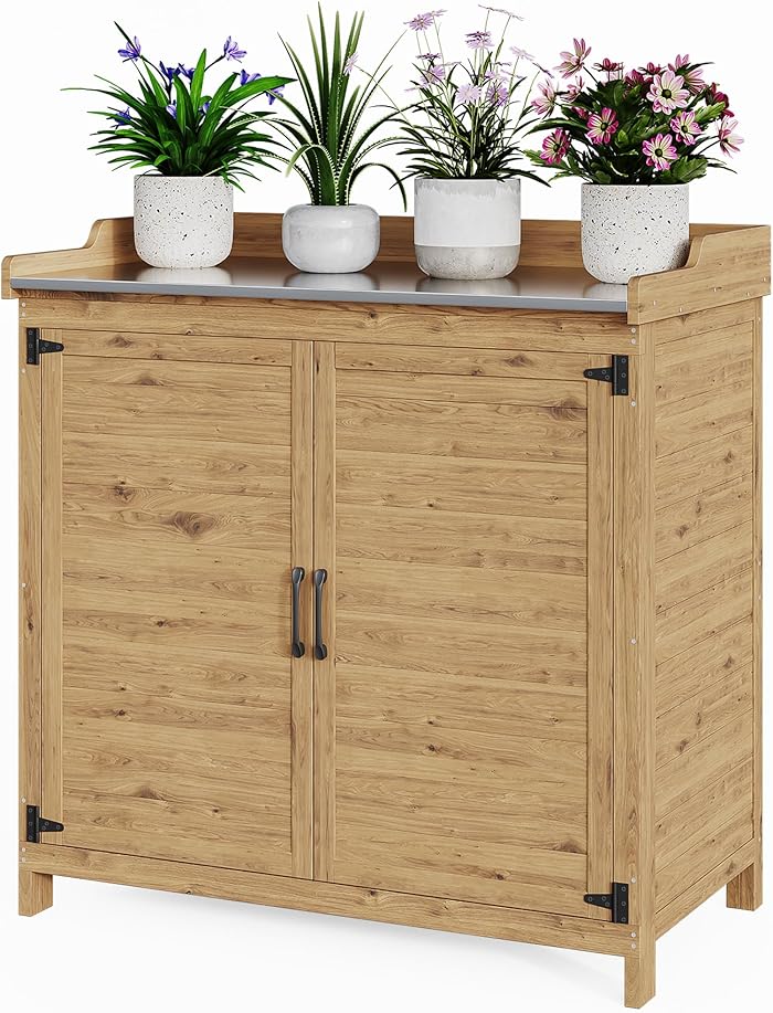 Bealife Armoire de Rangement de Jardin avec Plan de Travail