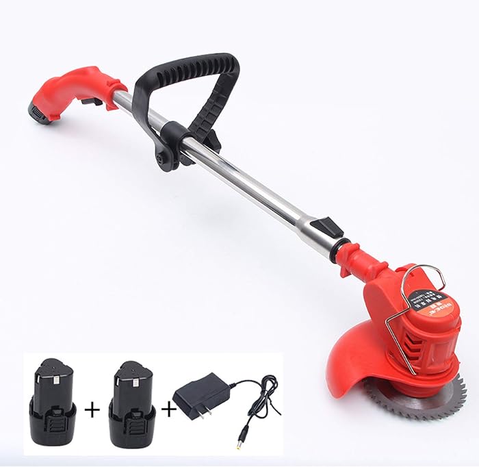 Coupe Bordure sans Fil avec Batterie 12V DÃ©broussailleuse Ã Batterie Ã©lectrique sans Fil, avec Batterie et 3 Types de Lames(Largeur de Coupe 23cm), pour Outil D'Ã©lagage de Jardin
