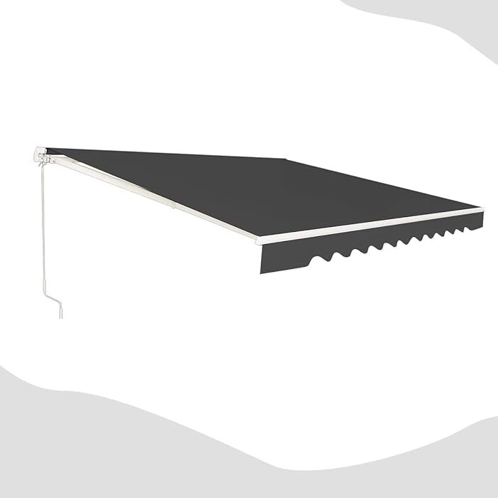 GOPLUS Store Banne manuel : 3,6 m x 3 m, auvent de terrasse en aluminium