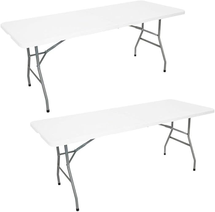 Lot de 2 tables 180 cm: ça remplace un buffet entier (et ça tient la route)