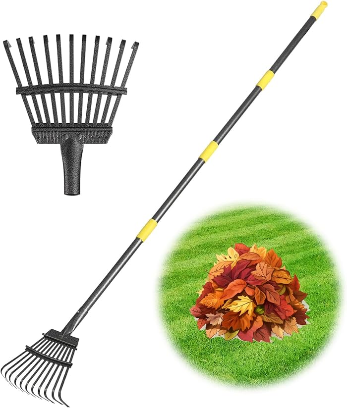 GSBLUNIE Garden Rake Small Leaf Rake