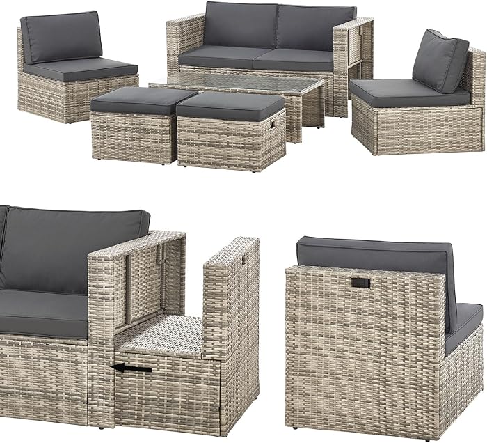 Juskys Salou Polyrattan Garden Lounge Set