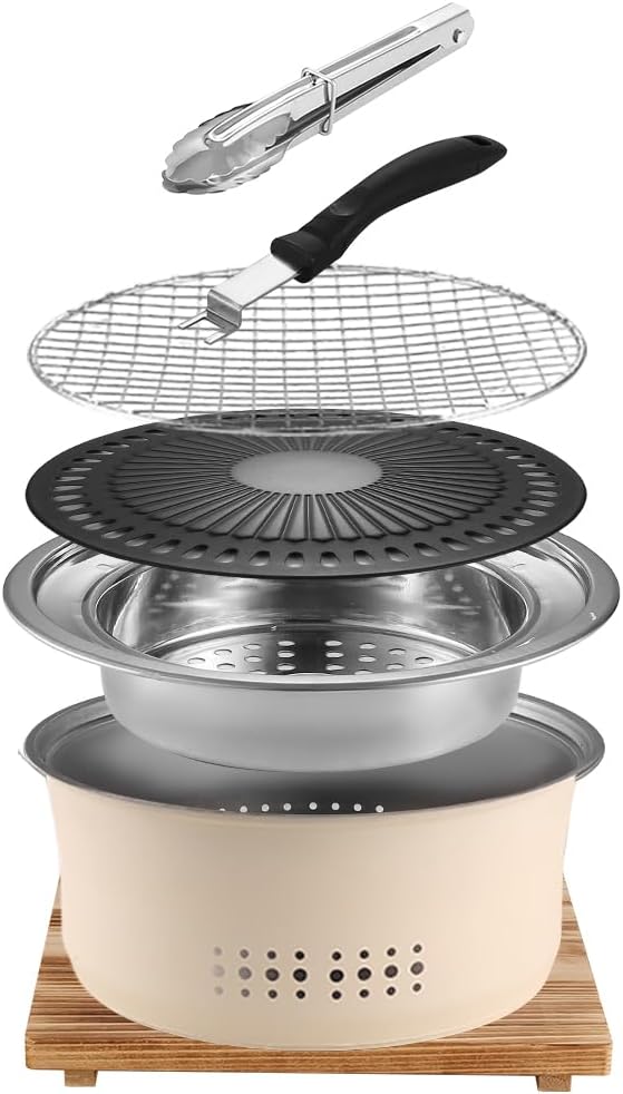 SANQIAHOME Portable Stainless Steel Charcoal Grill