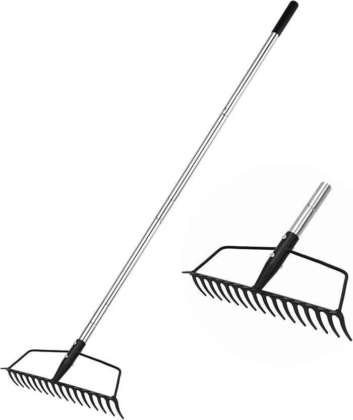 YEELOR Heavy Duty Carbon Steel Garden Rake