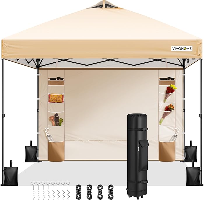 VIVOHOME Pop Up Gazebo 3 x 3 m avec Parois Latérales